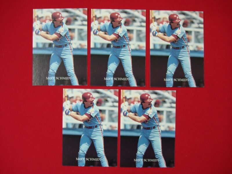 Mike Schmidt 1987 Broder Action Superstars #25 baseball card lot of 5, individually graded