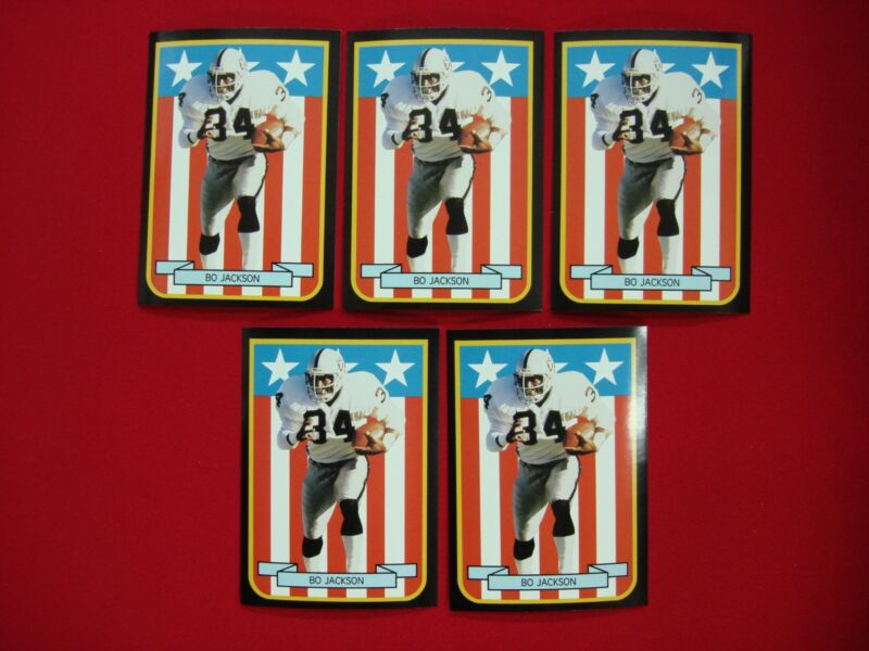 Vintage Bo Jackson football cards, Broder Type, Raiders legend