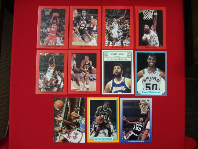 Vintage Broder basketball cards featuring David Robinson, Derrick Coleman, and Vlade Divac.