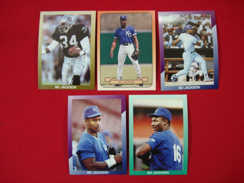 Bo Jackson Broder Type Baseball & Football Card Set