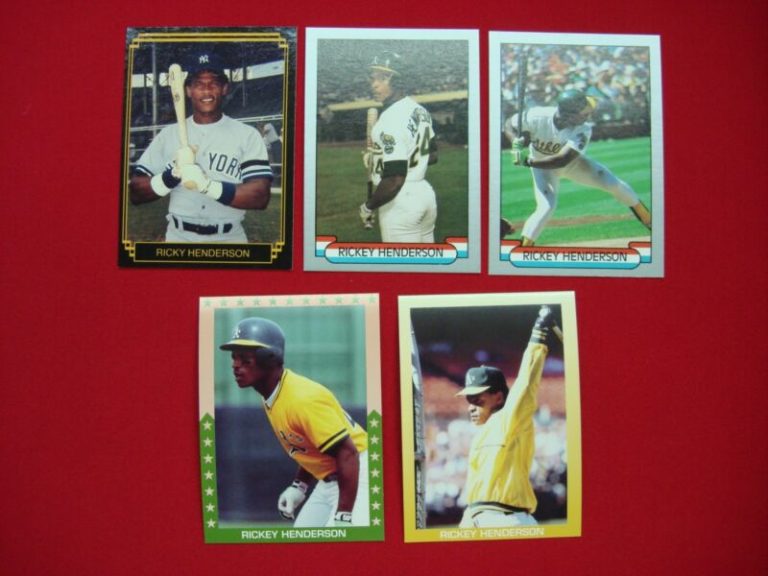 Rickey Henderson signed baseball cards