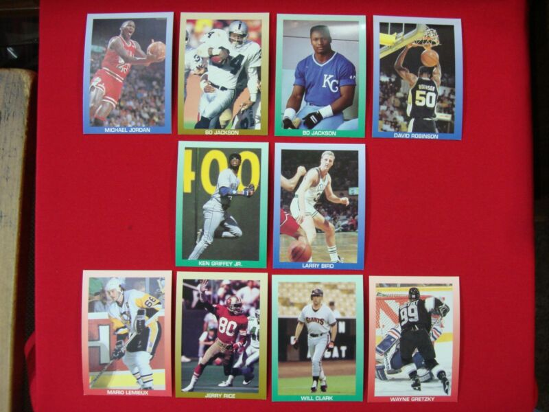 10 All-Star Sports Cards Lot featuring Jordan, Griffey, Gretzky and more