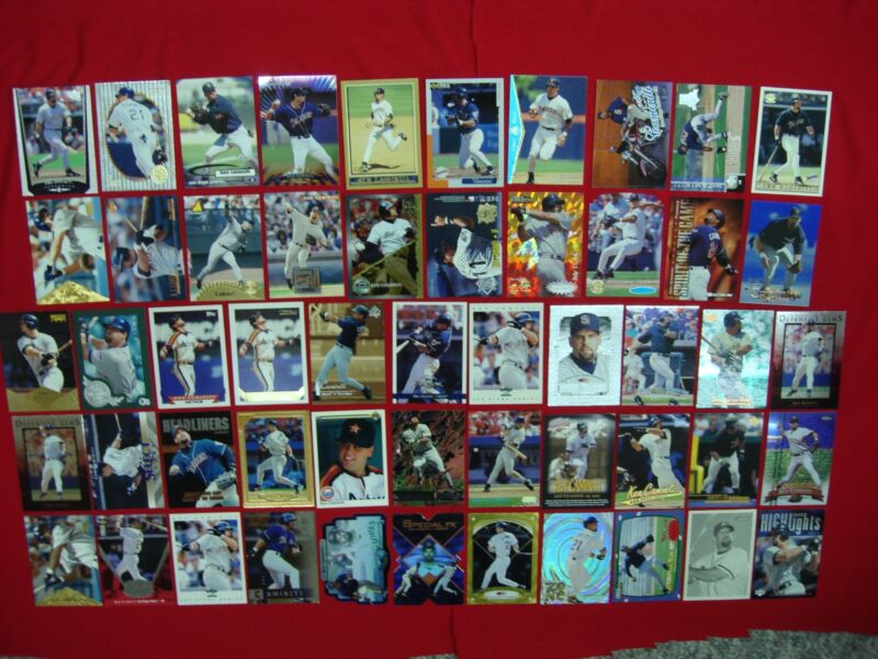 Ken Caminiti baseball card lot of 50 cards featuring Padres and Astros parallels, inserts, and premiums