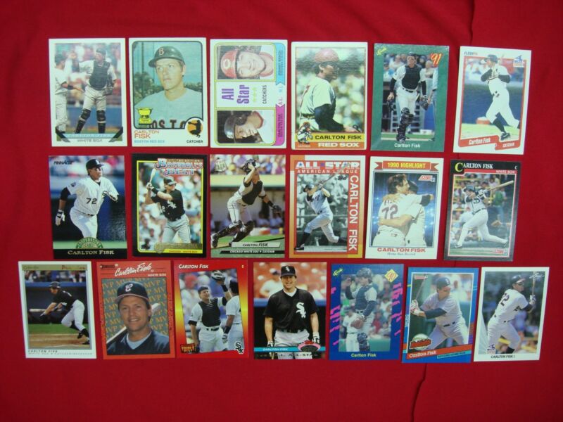 Lot of 19 Carlton Fisk baseball cards from various brands