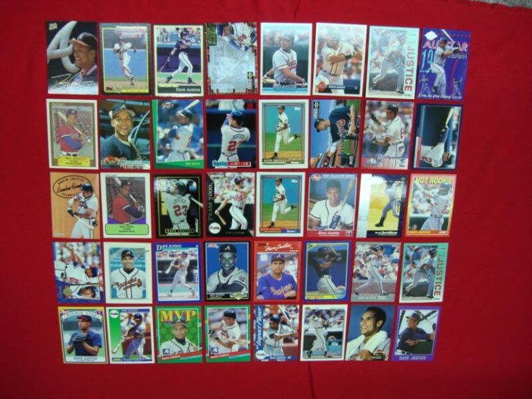 Dave Justice baseball card lot of 40 cards