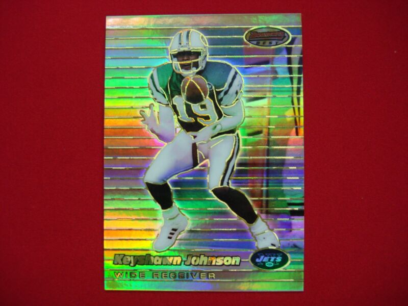 Keyshawn Johnson 1999 Bowman's Best Atomic Refractor #43 (Serial #068/100) - New York Jets RC