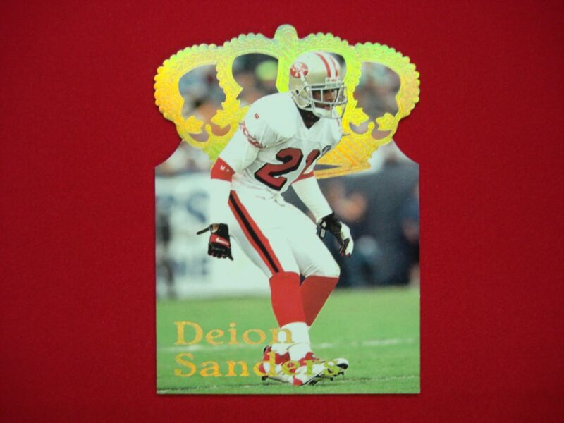 Deion Sanders 1995 Pacific Gold Crown die-cut insert football card #DC-16 (49ers) - PSA graded