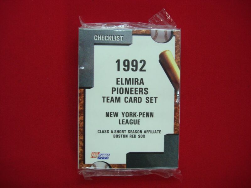 1992 Fleer Procards Minor League Baseball Team Set - Elmira Pioneers (Boston Red Sox Affiliate) - Factory Sealed