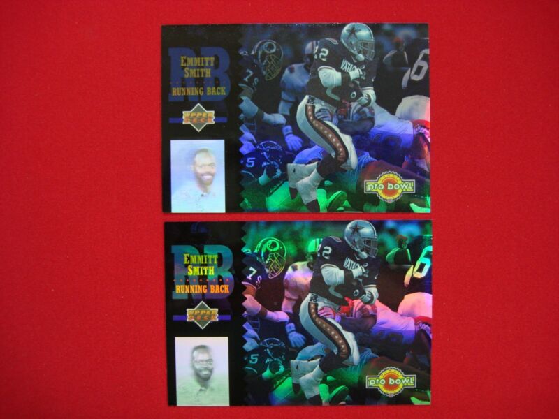 Two vintage 1994 Upper Deck Pro Bowl football cards of Dallas Cowboys legend Emmitt Smith (#PB10)