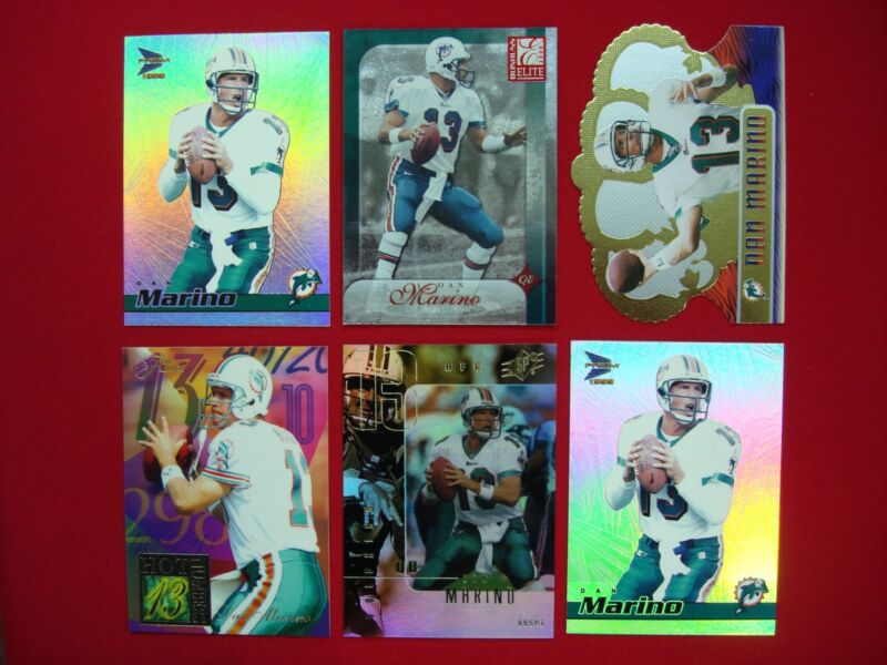 Dan Marino football card lot with die-cut, foil, and insert cards