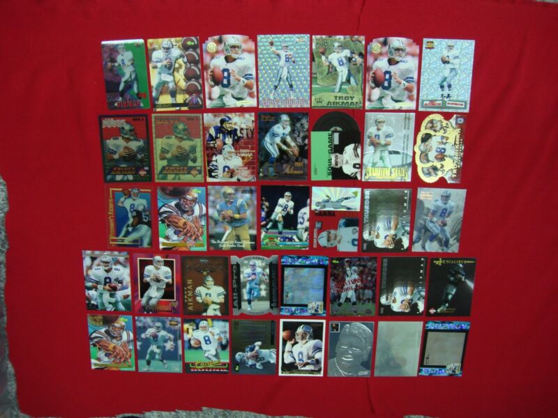 Troy Aikman Football Card Lot of 37
