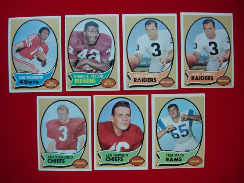 Vintage 1970 Topps Football Cards (Lot of 7)