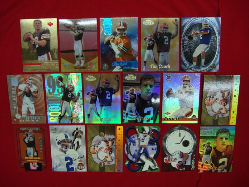 Collection of 17 Tim Couch football cards
