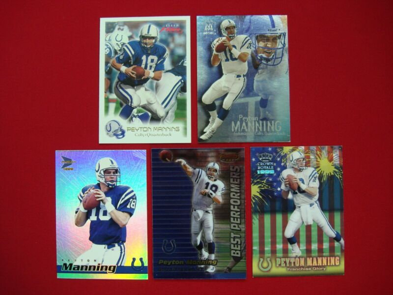 Vintage Peyton Manning football cards, Indianapolis Colts memorabilia