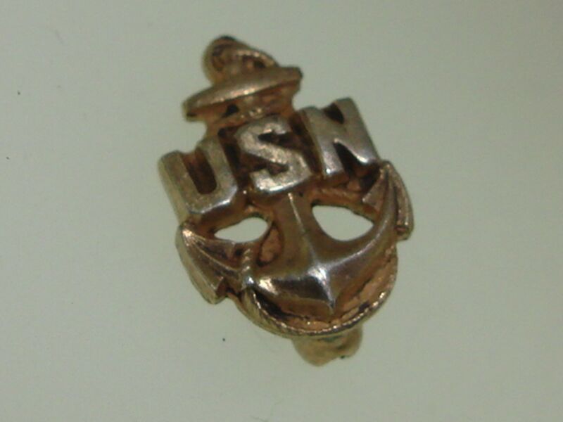 Vintage WWII US Navy Sterling Silver Lapel Pin with Anchor