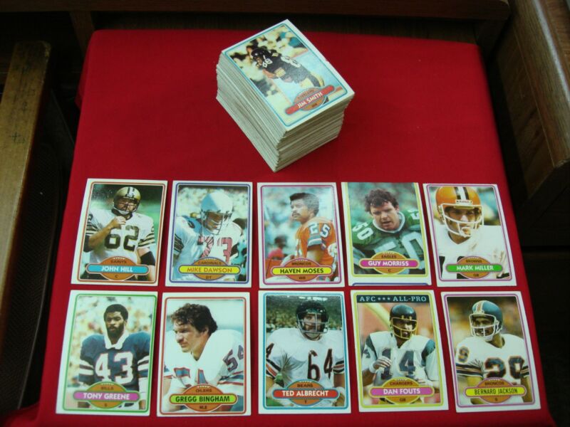 Vintage 1980 Topps Football Card Lot