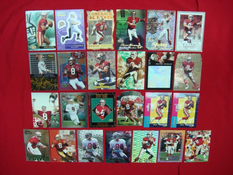 Collection of 25 Steve Young football cards