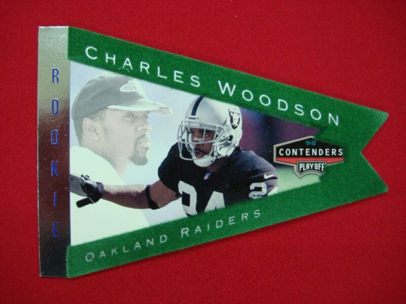 1998 Playoff Contenders Charles Woodson Rookie Card #71 RC Raiders Green - Graded Gem Mint