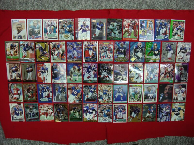 Collection of 55 Bruce Smith football cards