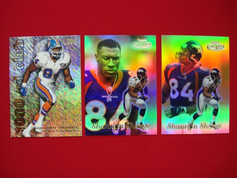 Shannon Sharpe football card lot featuring 1995 Topps and 1999 Gold Label cards