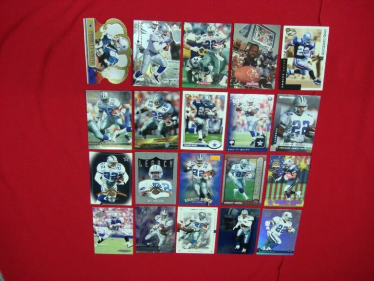Emmitt Smith football card lot featuring 20 inserts and premiums