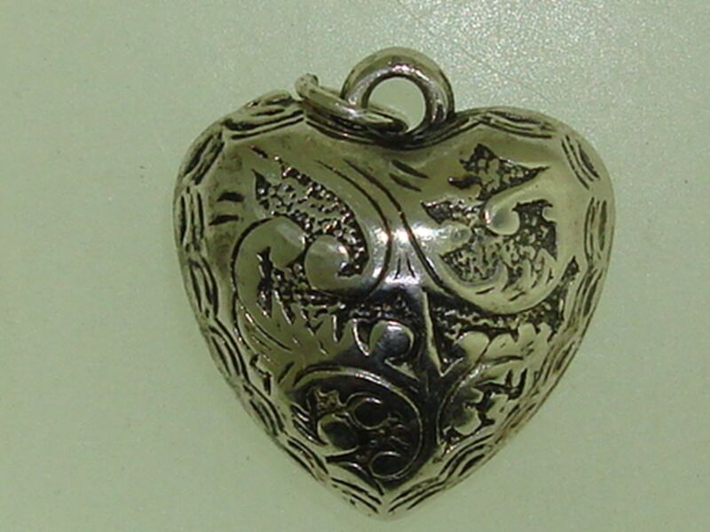 Vintage Art Nouveau Sterling Silver Heart Charm
