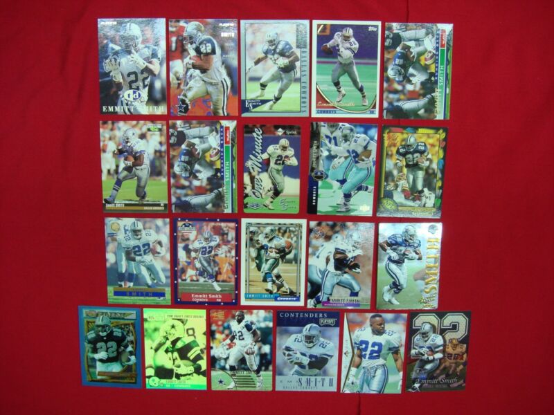 20 Emmitt Smith Football Cards - Inserts, Premiums & HOF Dallas Cowboys