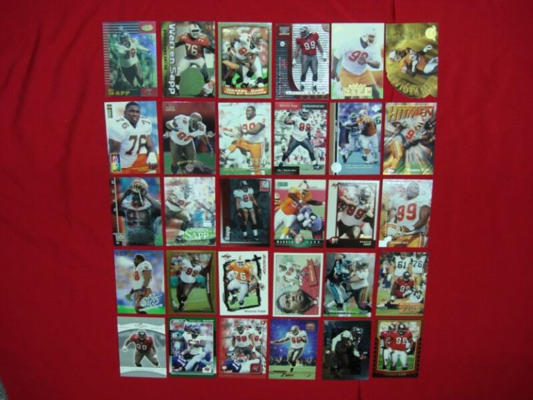Warren Sapp Football Card Lot - 30 Cards, Rookie, Serial #s & Premiums (Buccaneers)