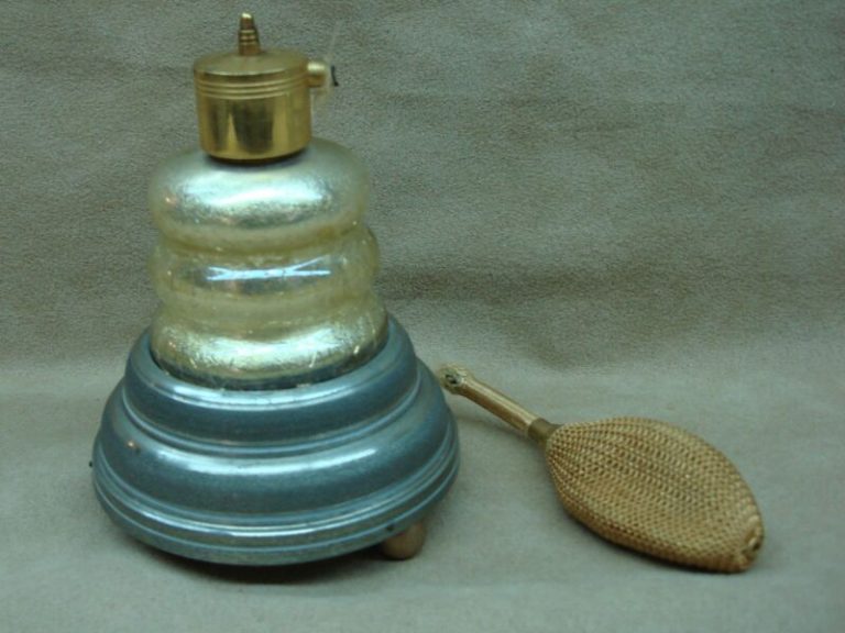 Vintage 1930s Foiled Glass Music Box Perfume Atomizer – U.S. Patented Design