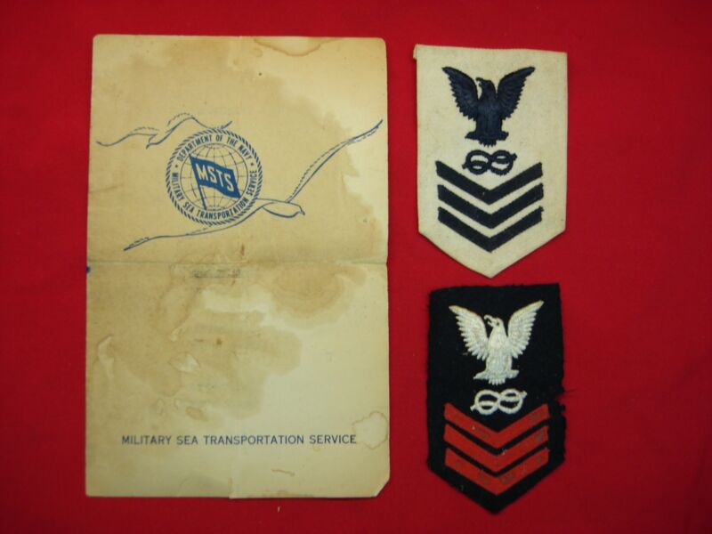 Vintage US Navy Petty Officer Patches and Captain's Dinner Menu