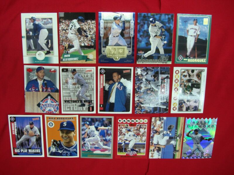 Alex Rodriguez Baseball Card Lot (16 Cards)
