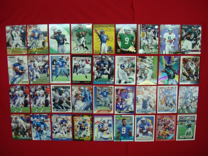 Rodney Peete Football Card Lot (36 Cards) - RC, 2nd Year & Die-Cut Parallel