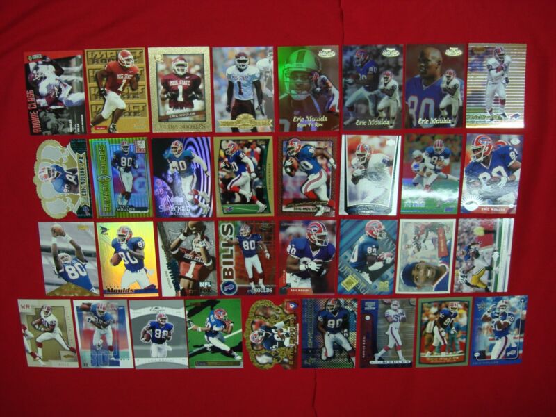 Eric Moulds Buffalo Bills Card Lot - includes rookie cards, parallels, serials & inserts