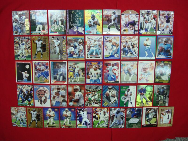 Warren Moon football card lot