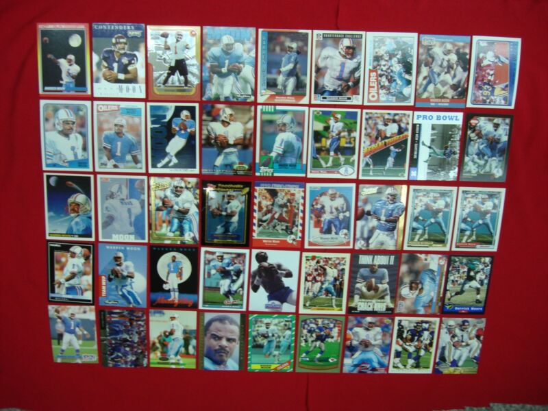 Warren Moon football card collection