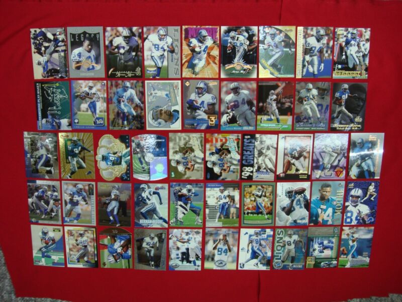 Collection of 48 Herman Moore football cards