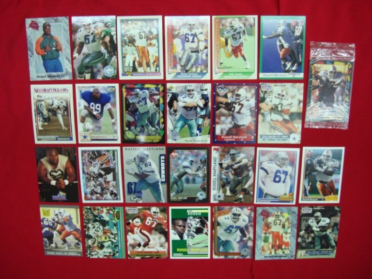 Vintage Russell Maryland Dallas Cowboys football cards