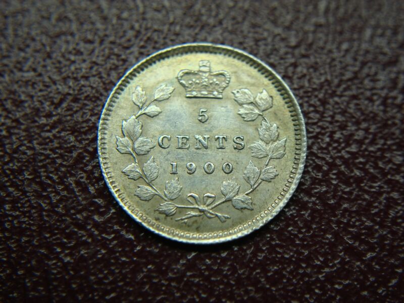 1900 Canada Small Date Oval 'O' Variety 5 Cent Silver Coin (.925 Sterling)