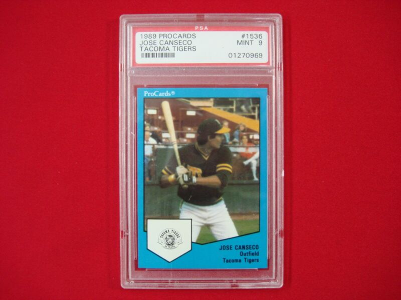 Jose Canseco 1989 Tacoma Tigers ProCards MiLB PSA Mint 9 GEM MT Baseball Card #1536