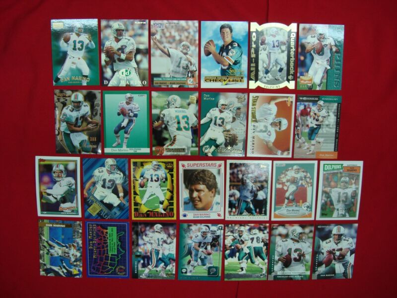 Dan Marino Miami Dolphins Card Lot (26 Cards): Includes Inserts, Die-Cut & Premium Cards