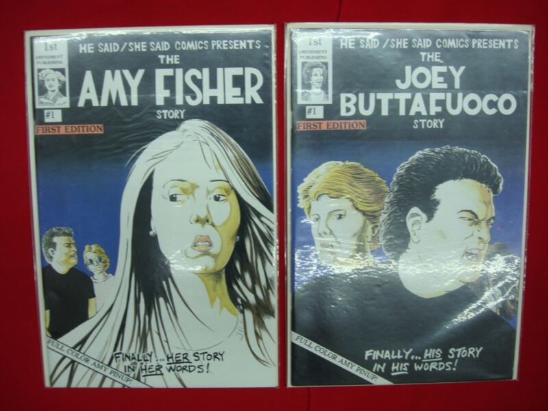 1994 Comic Book Lot: Amy Fisher Story #1 and Joey Buttafuoco Story #1