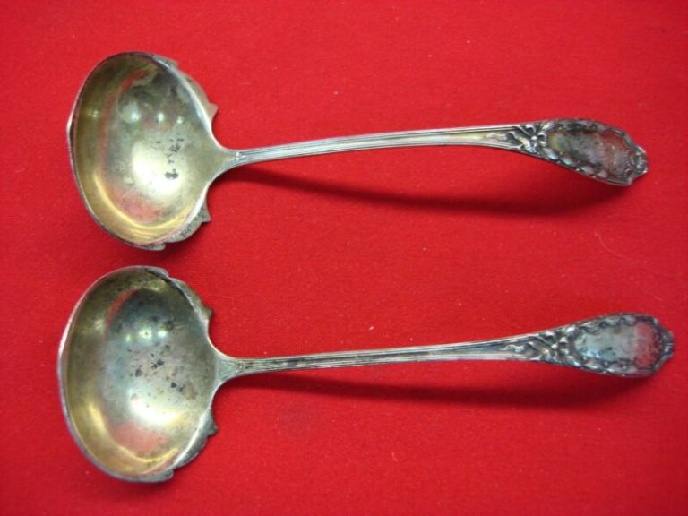 Vintage Rogers Lunt & Bowlen Sterling Silver Cream Ladles – Monogrammed Set of 2