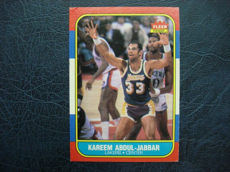 1986-87 Fleer Kareem Abdul-Jabbar Rookie Card #1 RC Tuff Lakers