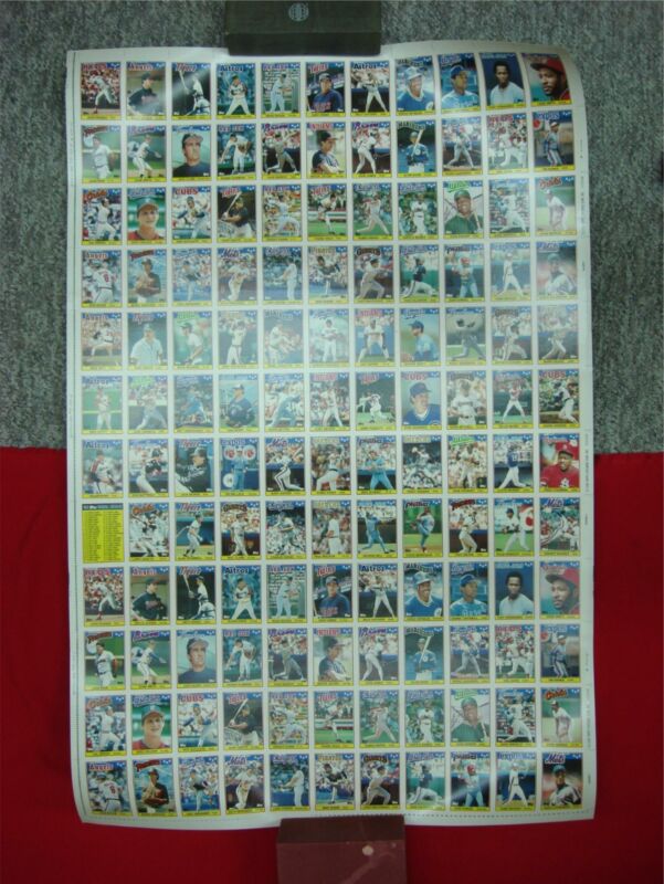 1988 Topps UK Mini Baseball Cards Uncut Sheet – Schmidt, Ryan, Ripken Jr.