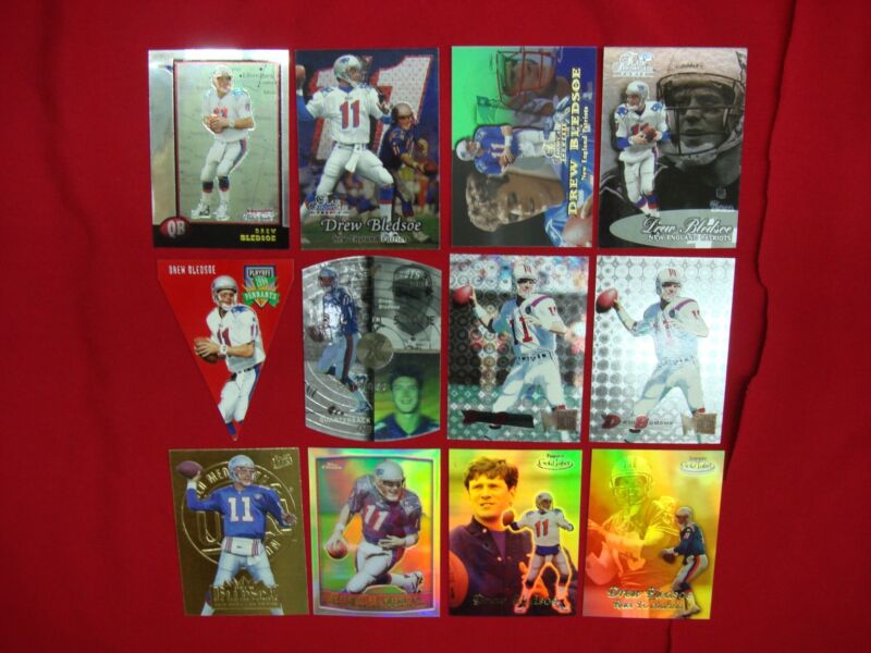 Drew Bledsoe Rookie Cards & Rare Parallels - 12 Card Lot