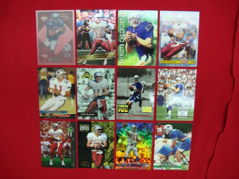 Drew Bledsoe rookie cards lot, includes acetate and parallel cards