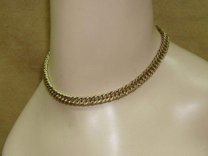 Vintage 1960s Monet gold tone chain choker necklace