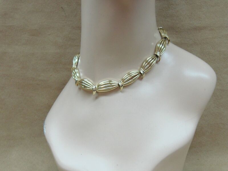 Vintage Lisner gold-tone choker necklace, 1960s