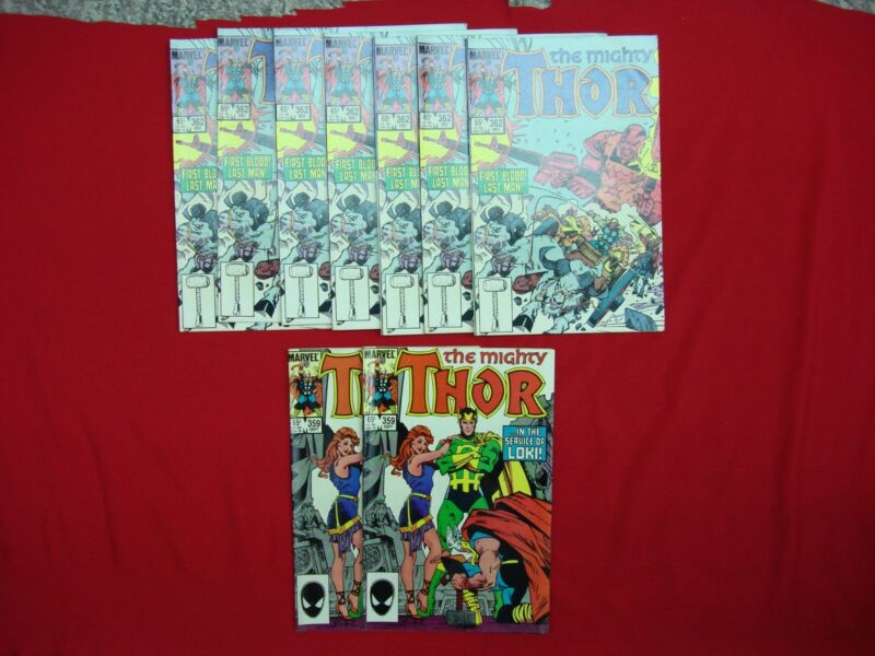 Vintage Mighty Thor Comics Lot #359 & #362 (FN/VF) - 9 Issues