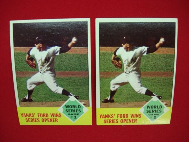 1963 Topps Whitey Ford World Series Game 1 Baseball Card Set